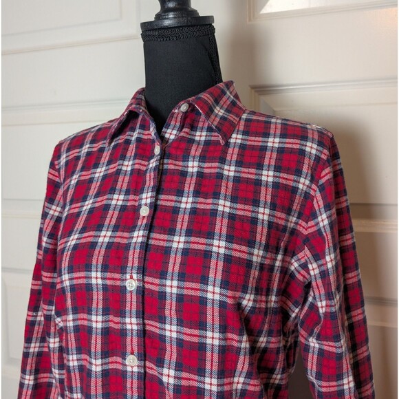 Brooks Brothers 346 Women's Size 8 Flannel Plaid Button Up 100% Cotton - Picture 1 of 12